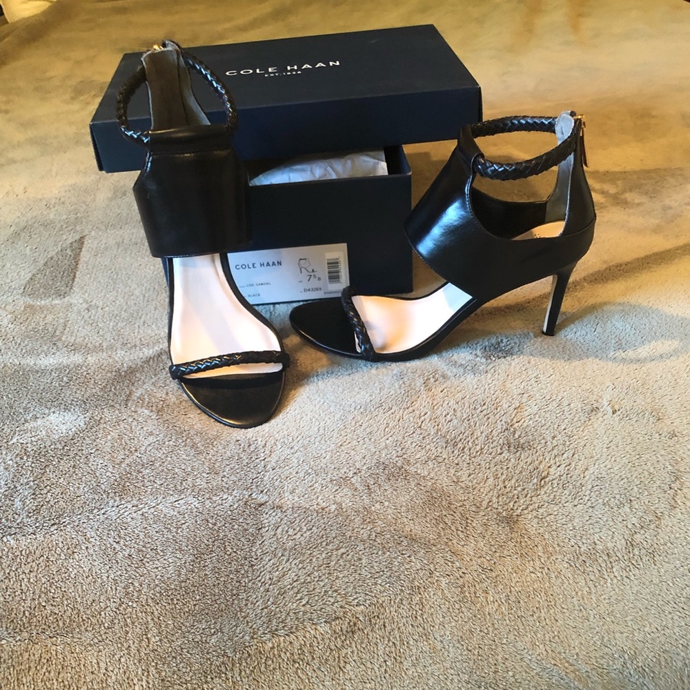 Cole Haan  back zip heel sandals , never worn